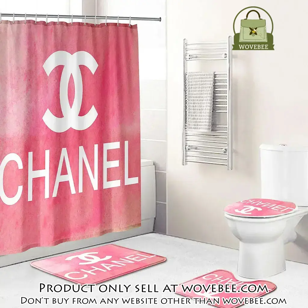 Chanel white logo pinky fashion limited luxury brand bathroom set home decor wvb4656524
